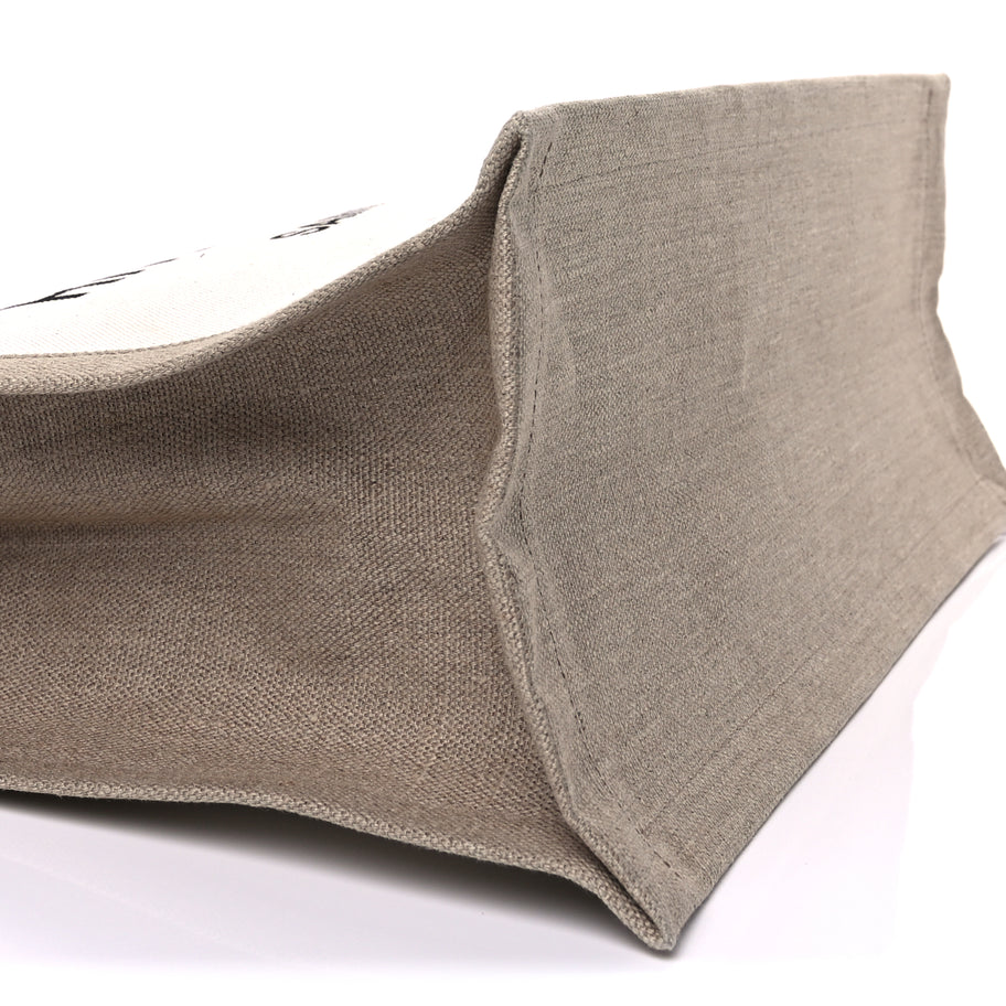 Saint Laurent Linen Calfskin Small Rive Gauche Tote  Greggio Natural Image 7