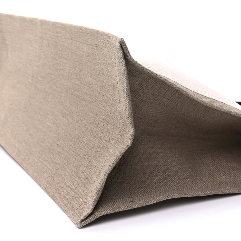 Saint Laurent Linen Calfskin Small Rive Gauche Tote  Greggio Natural Image 8