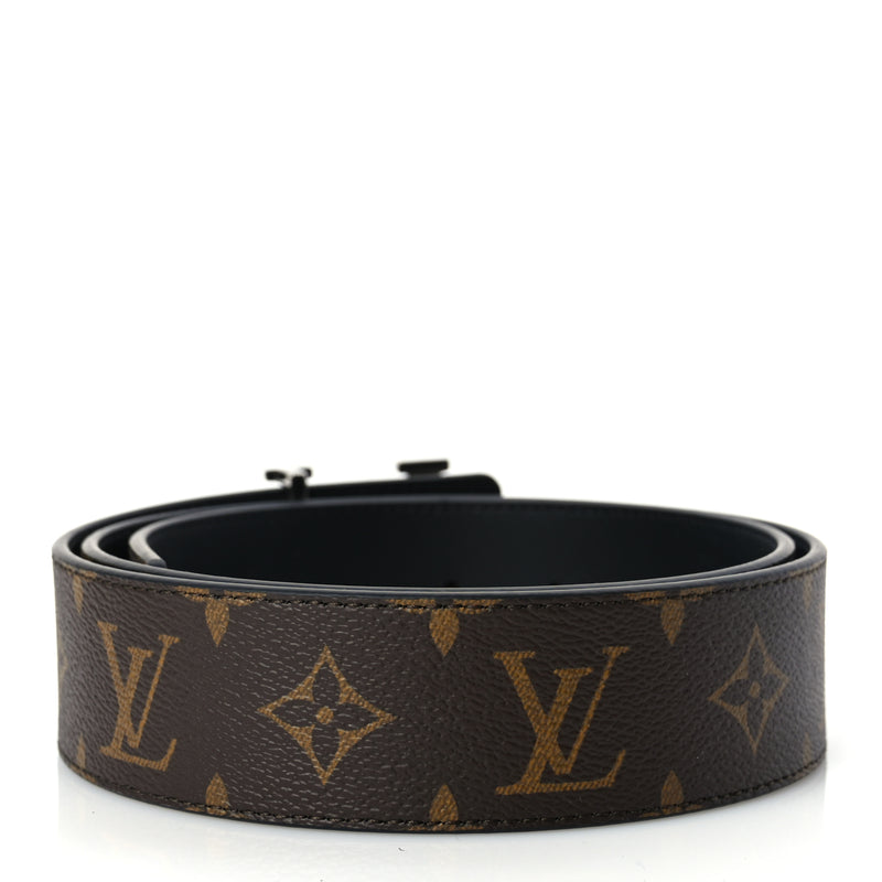  Louis Vuitton Calfskin Monogram 40mm LV Initiales Reversible Belt 90 36 Black