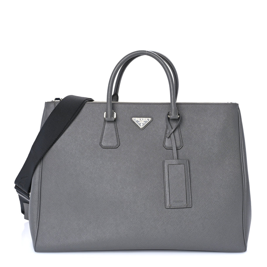 Prada Saffiano Travel Extra Large Galleria Double Zip Tote  Marmo Image 1