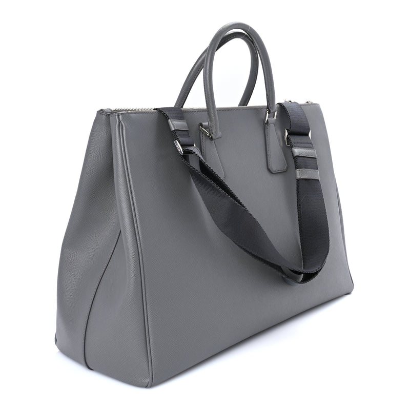  Prada Saffiano Travel Extra Large Galleria Double Zip Tote  Marmo