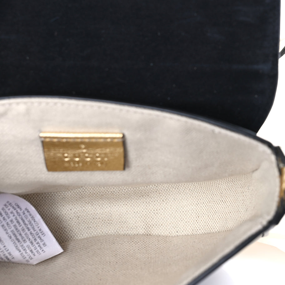 Gucci Metallic Calfskin Kids Fox Crossbody Bag Black Gold Image 4