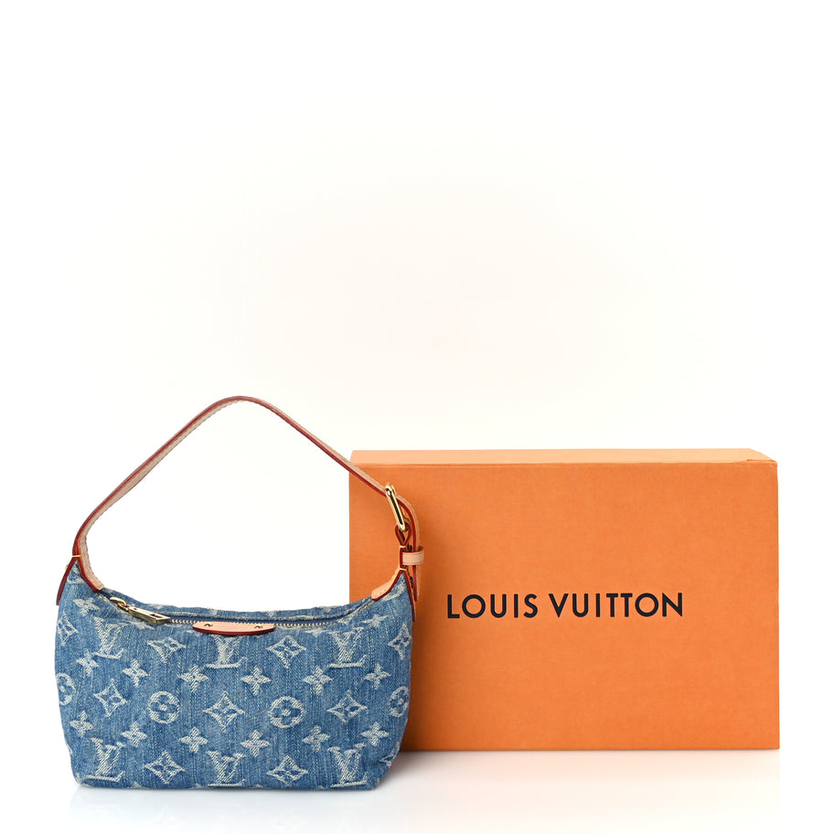 Louis Vuitton Monogram Denim Hills Pochette  Blue Image 9