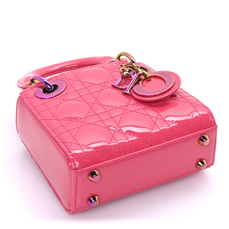 Christian Dior Patent Cannage Micro Lady Dior  Pink Image 3