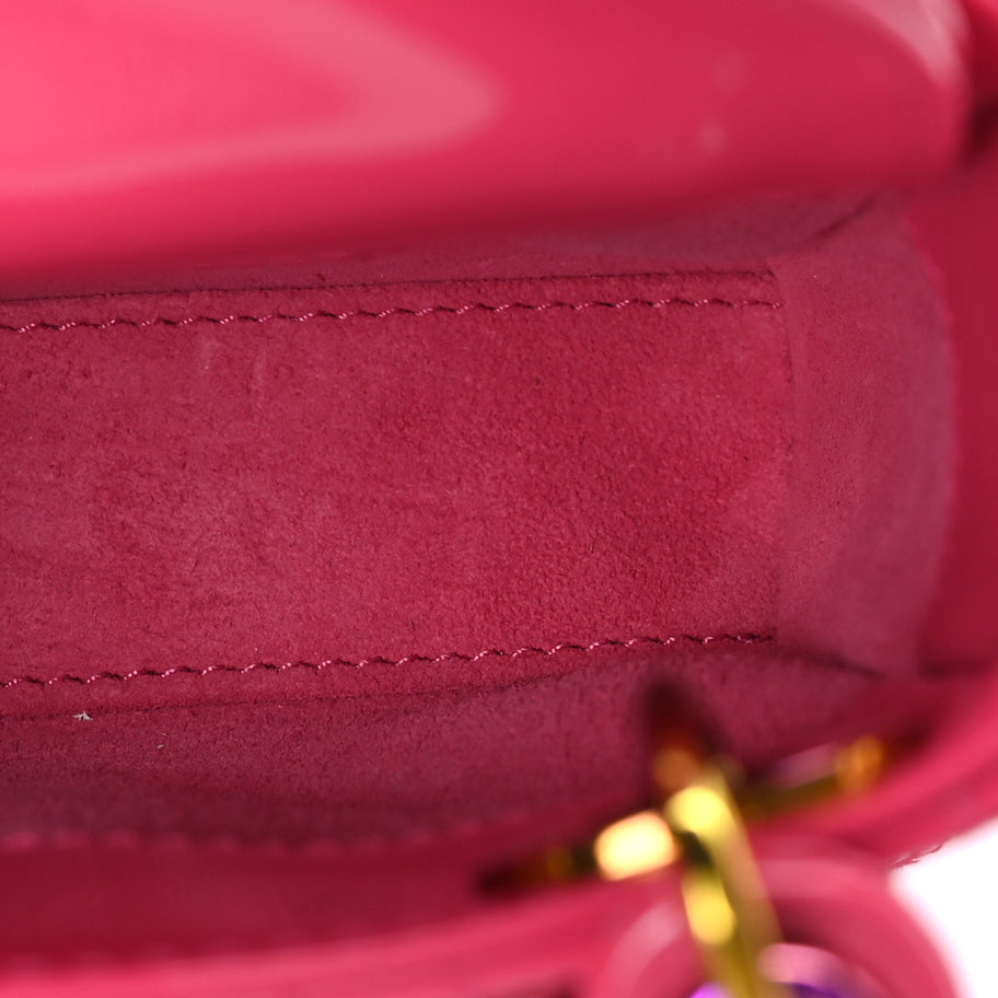 Christian Dior Patent Cannage Micro Lady Dior  Pink Image 4
