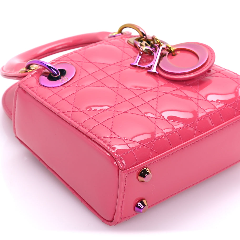 Christian Dior Patent Cannage Micro Lady Dior  Pink Image 7