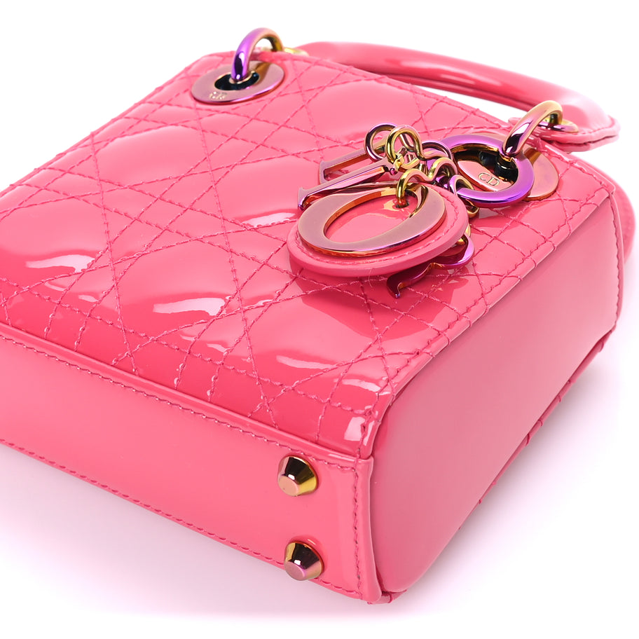 Christian Dior Patent Cannage Micro Lady Dior  Pink Image 8