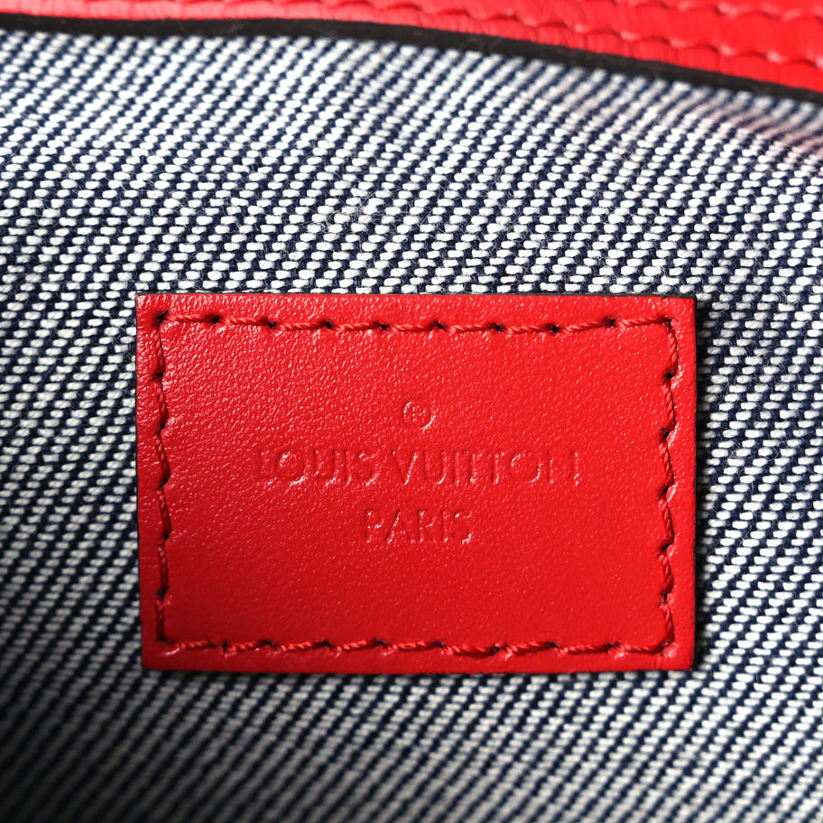 Louis Vuitton Denim Damier Monogram Patchwork Speedy Bandouliere 30 Blue Rouge Image 5