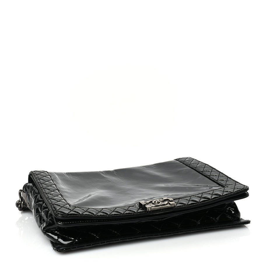 Chanel Patent Large Boy Reverso Flap Black Image 7