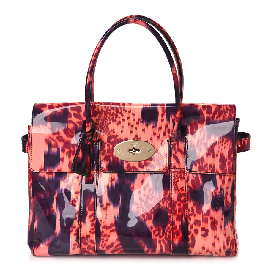 Mulberry Patent Loopy Leopard Bayswater Plum Image 1