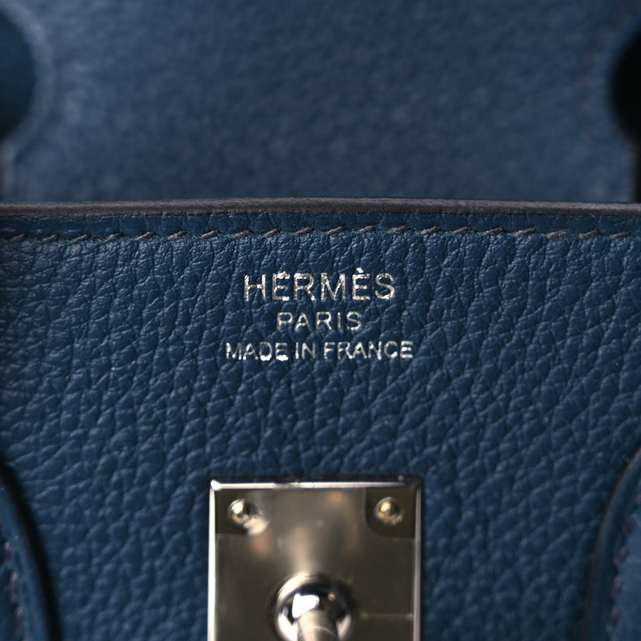 Hermes Togo Birkin 25 Bleu de Prusse Image 6
