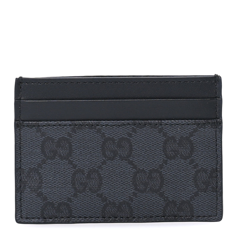  Gucci GG Supreme Monogram Card Holder  Grey Black
