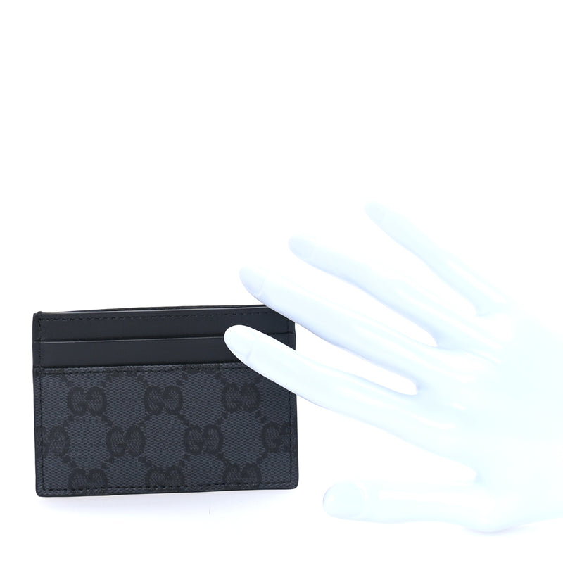  Gucci GG Supreme Monogram Card Holder  Grey Black