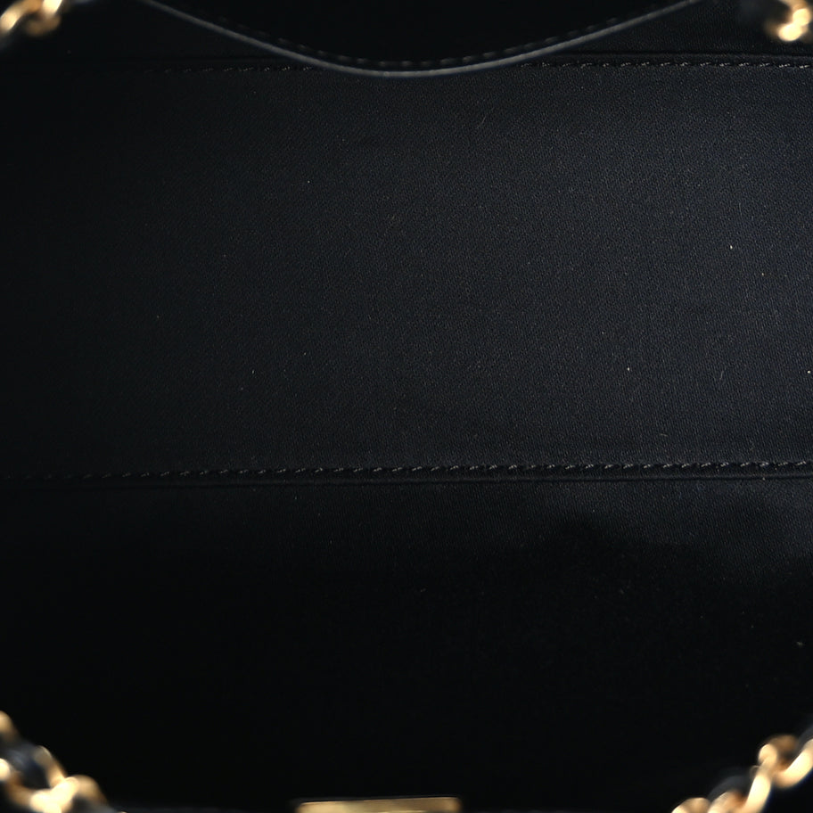 Chanel Braided Raffia Calfskin Quilted Mini Chanel 25 Handbag Black White Image 4