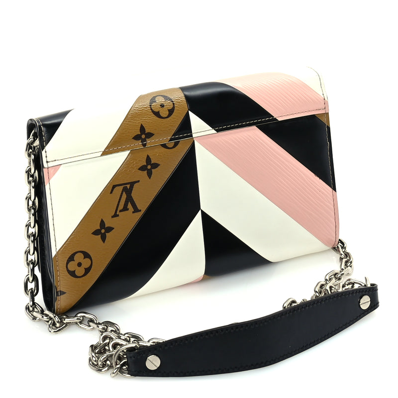  Louis Vuitton Epi Reverse Monogram Twist Chain Wallet Rose Ballerine