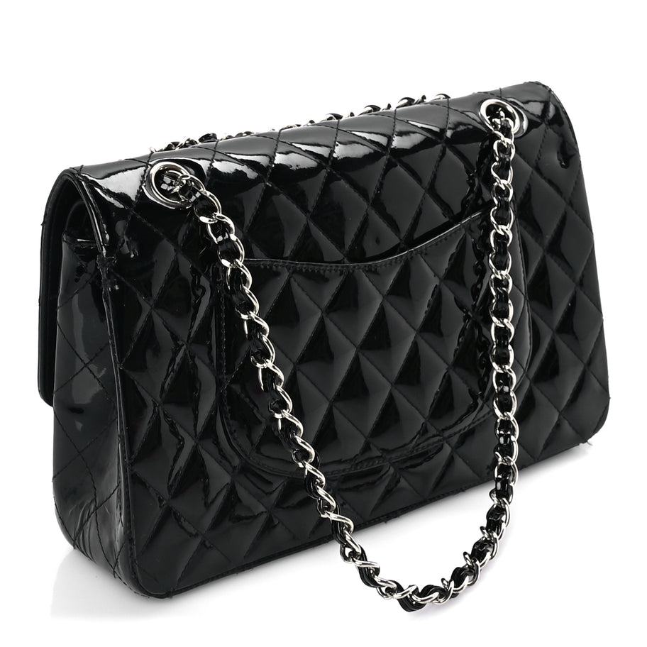 Chanel Patent Quilted Medium Double Flap Black Image 2