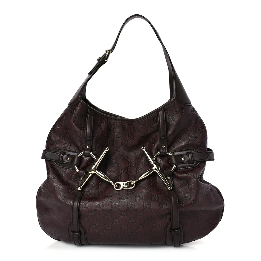 Gucci Guccissima 85th Anniversary Horsebit Hobo Burgundy Image 1