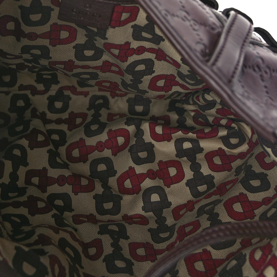 Gucci Guccissima 85th Anniversary Horsebit Hobo Burgundy Image 4