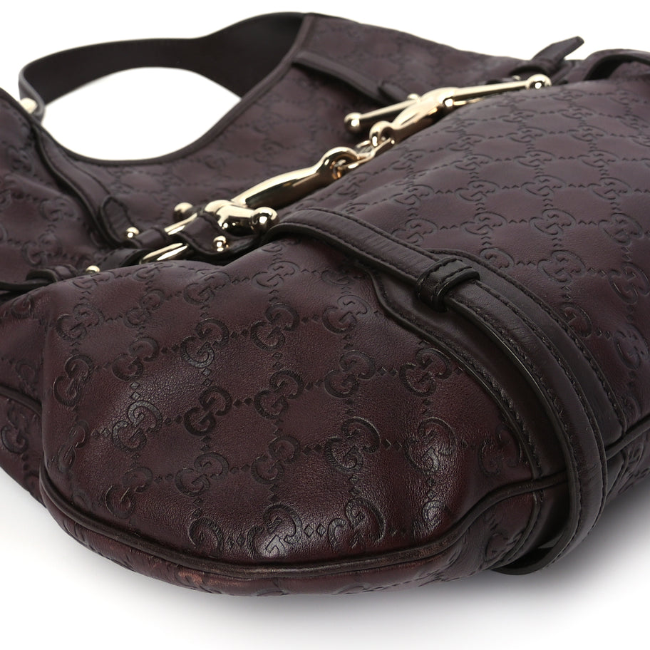 Gucci Guccissima 85th Anniversary Horsebit Hobo Burgundy Image 7