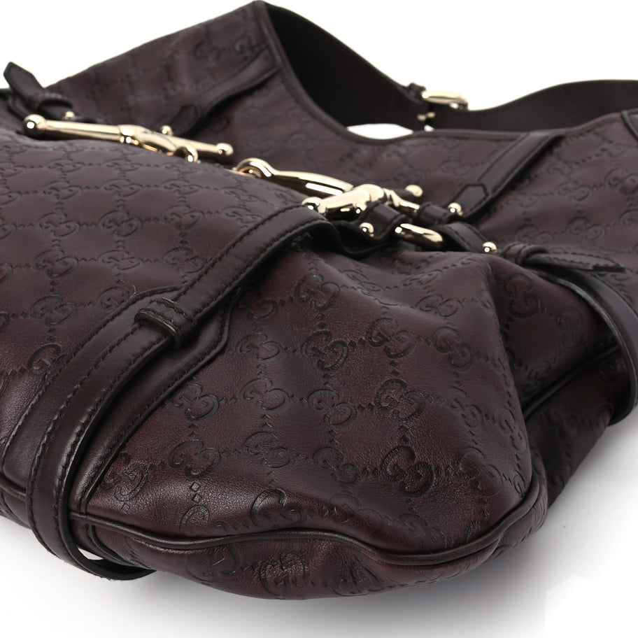 Gucci Guccissima 85th Anniversary Horsebit Hobo Burgundy Image 8