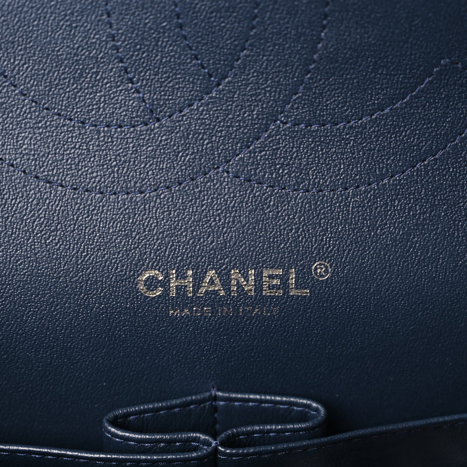 Chanel Patent Quilted Jumbo Double Flap Navy Image 5