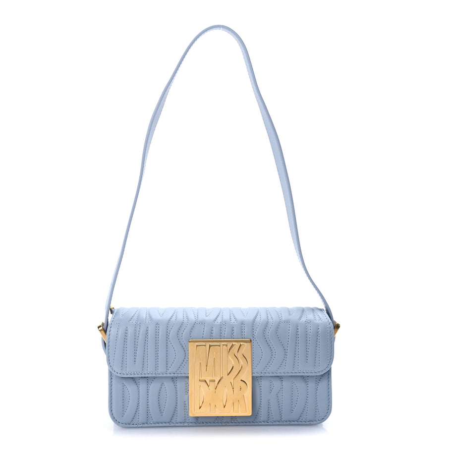 Christian Dior Calfskin Quilted All Over Miss Dior Flap  Azur Image 1