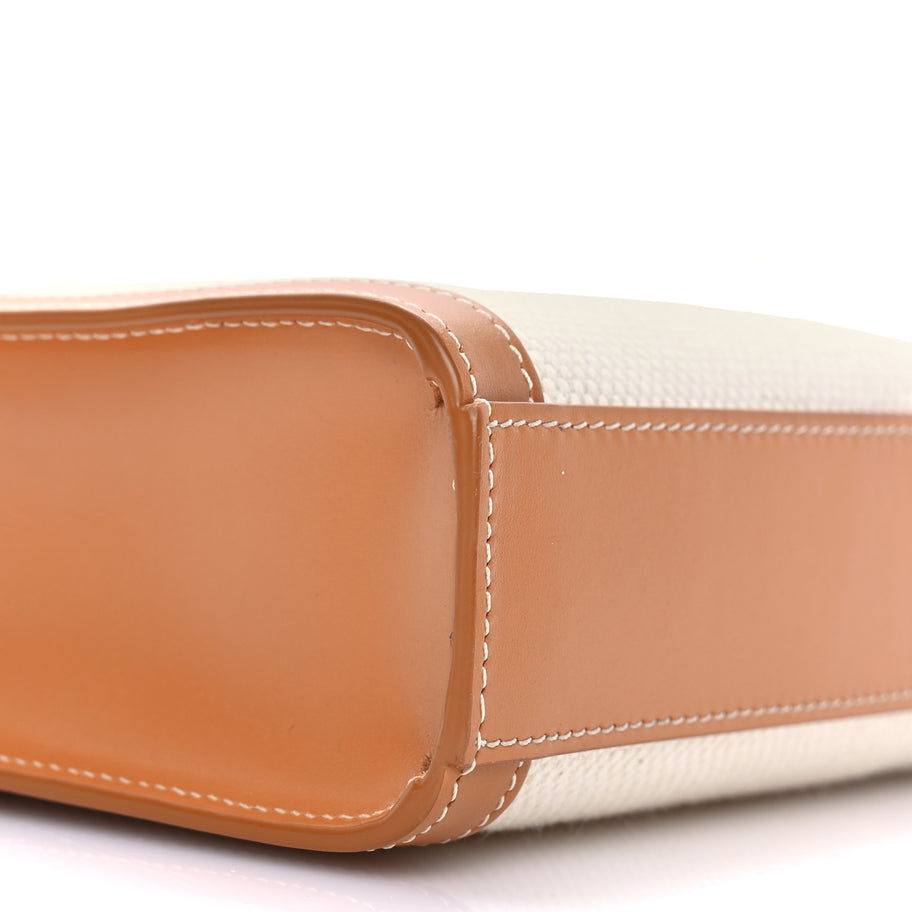 Celine Canvas Calfskin Mini Vertical Cabas Natural Tan Image 7