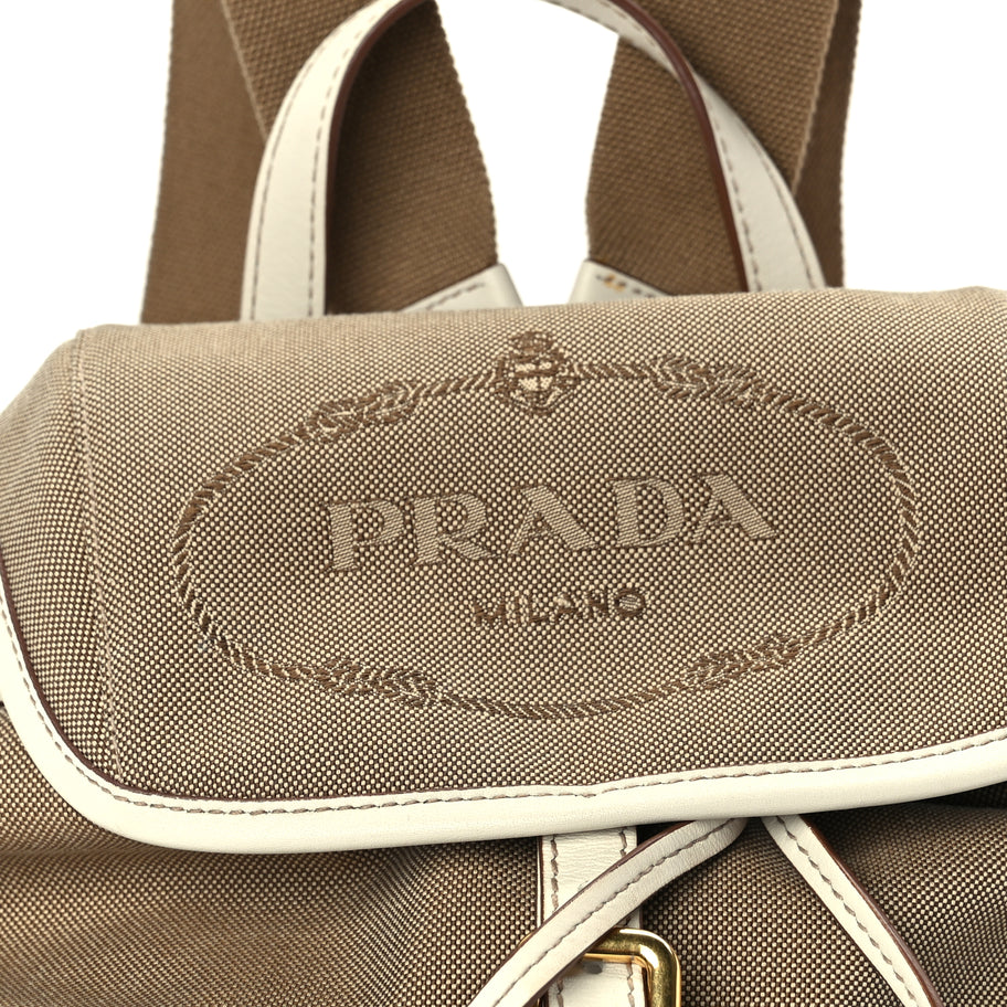 Prada Jacquard Logo Rucksack Backpack  Talco Image 6