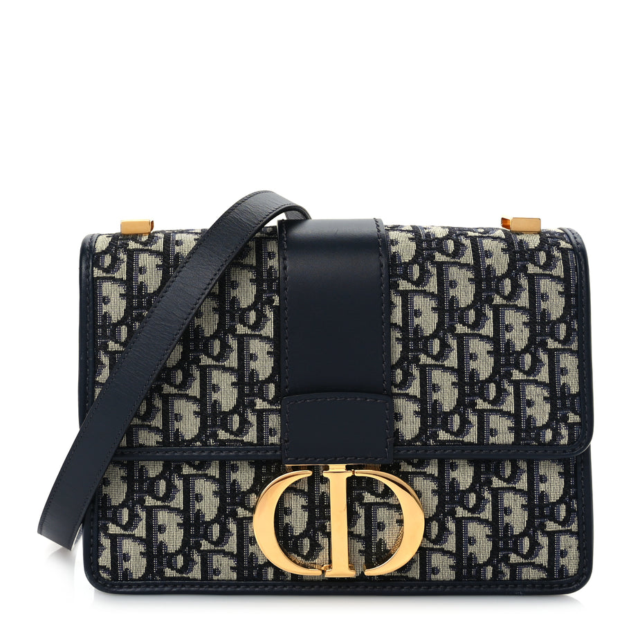 Christian Dior Oblique 30 Montaigne Flap Bag Blue Image 1