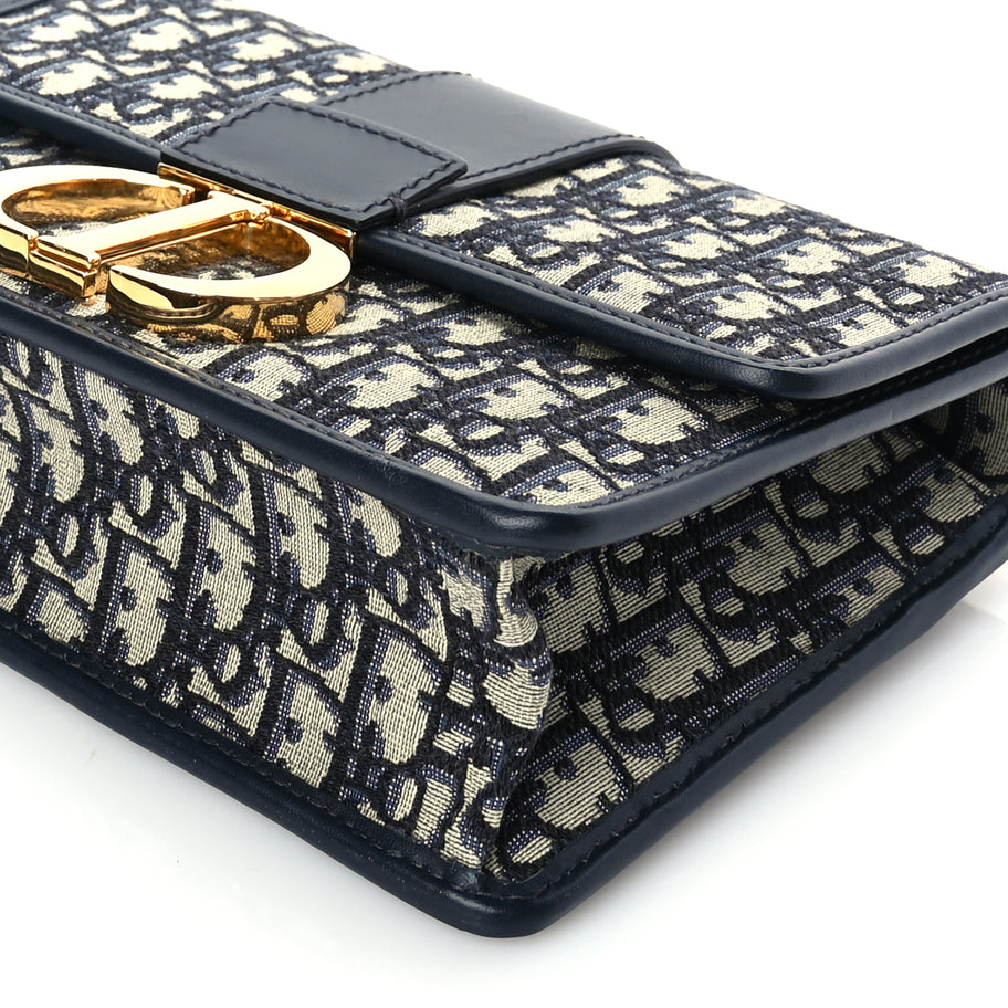 Christian Dior Oblique 30 Montaigne Flap Bag Blue Image 8