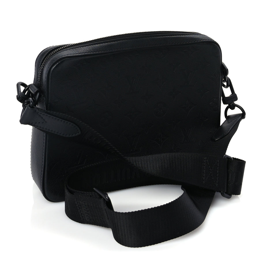 Louis Vuitton Calfskin Monogram Shadow Trio Messenger  Black Image 2