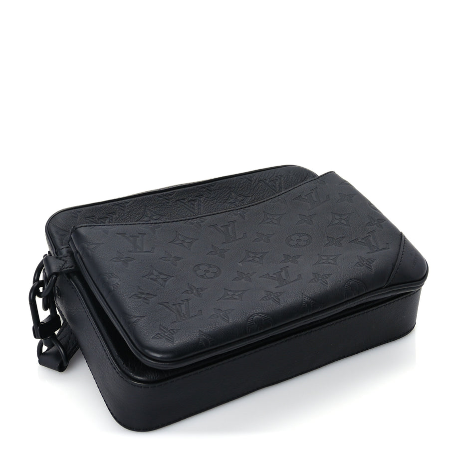 Louis Vuitton Calfskin Monogram Shadow Trio Messenger  Black Image 3