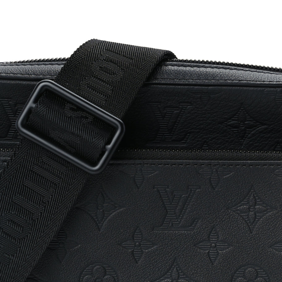 Louis Vuitton Calfskin Monogram Shadow Trio Messenger  Black Image 6