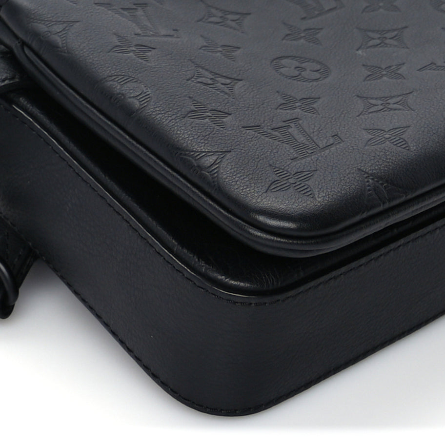 Louis Vuitton Calfskin Monogram Shadow Trio Messenger  Black Image 7