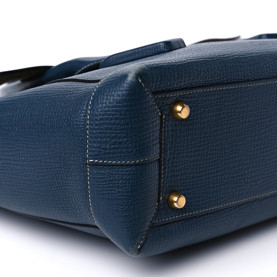 Bottega Veneta Grainy Calfskin Small Arco Dark Blue Image 6