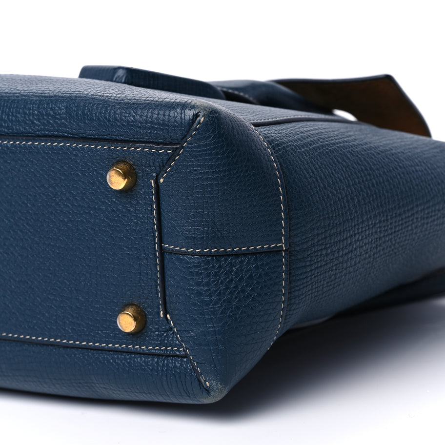 Bottega Veneta Grainy Calfskin Small Arco Dark Blue Image 7