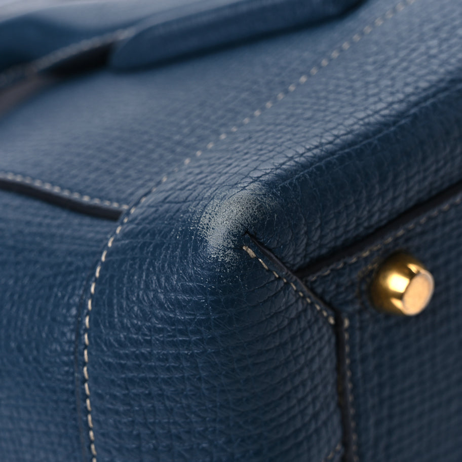 Bottega Veneta Grainy Calfskin Small Arco Dark Blue Image 10
