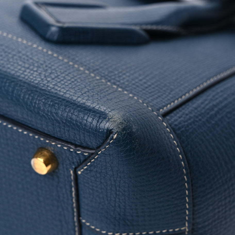 Bottega Veneta Grainy Calfskin Small Arco Dark Blue Image 11