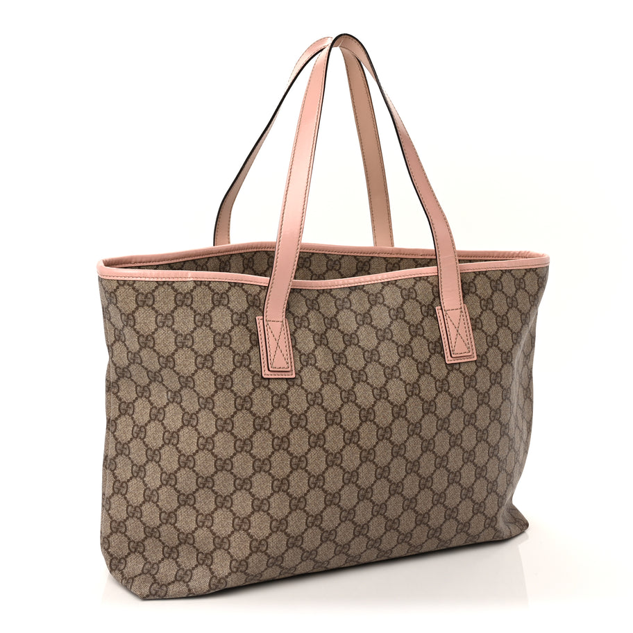 Gucci GG Supreme Monogram Medium Zippered Shopping Tote Pink Image 2
