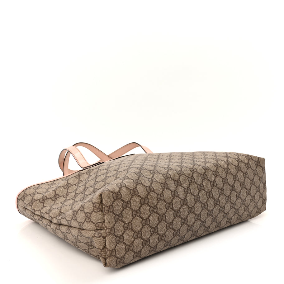 Gucci GG Supreme Monogram Medium Zippered Shopping Tote Pink Image 3