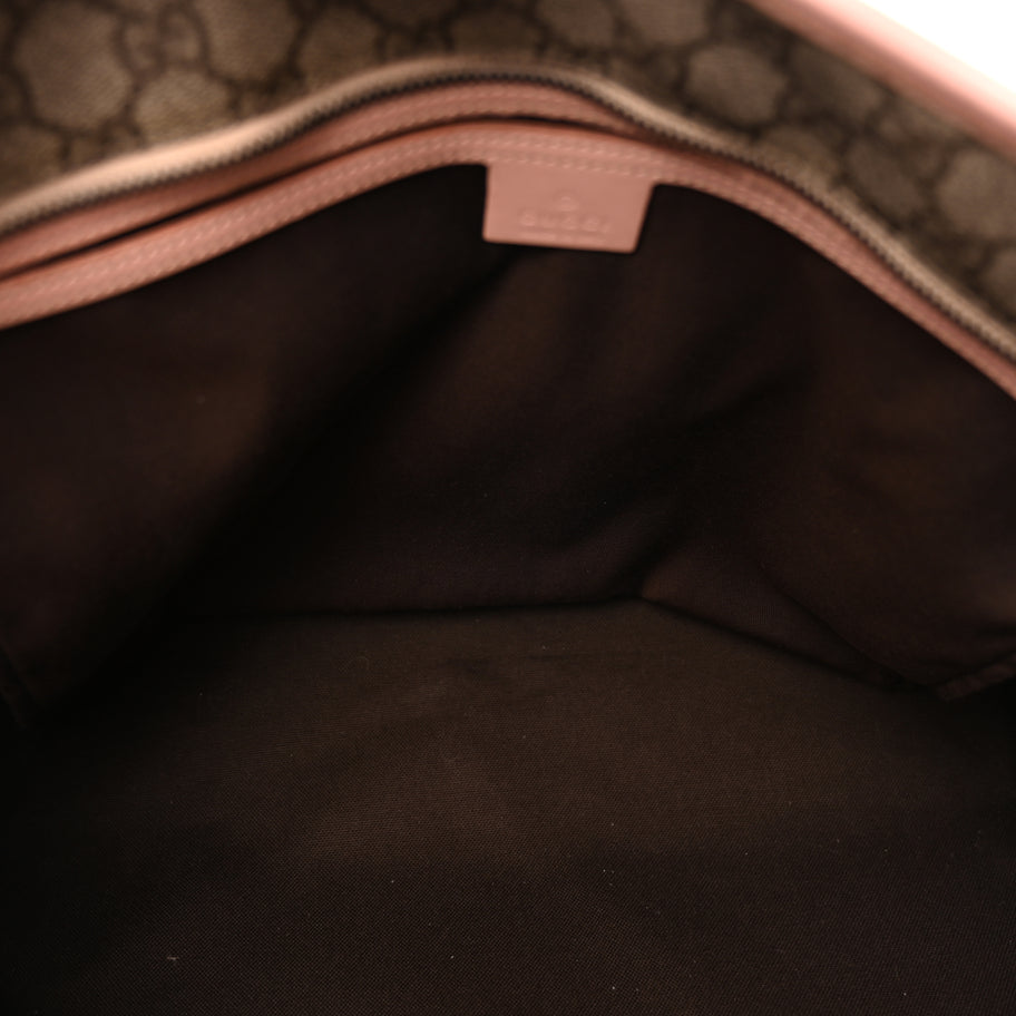 Gucci GG Supreme Monogram Medium Zippered Shopping Tote Pink Image 4