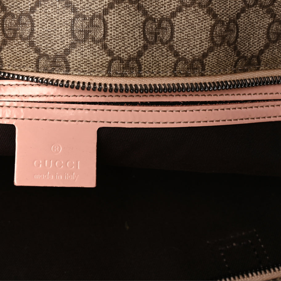 Gucci GG Supreme Monogram Medium Zippered Shopping Tote Pink Image 5