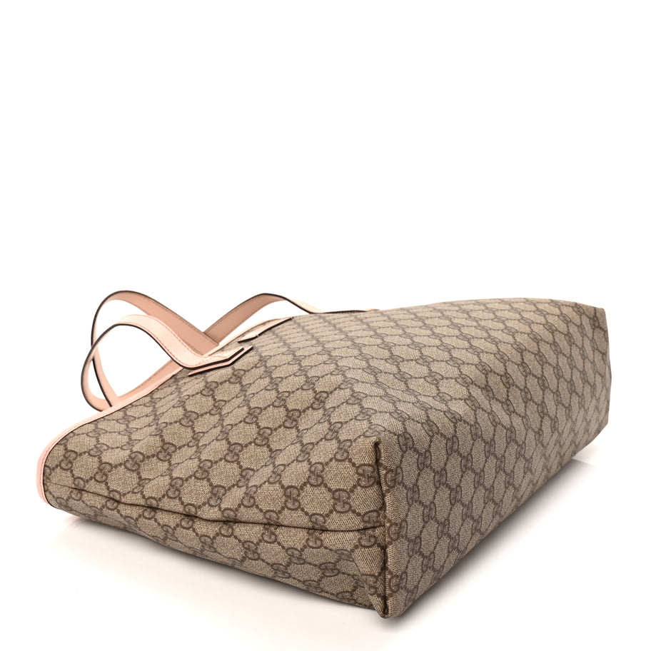 Gucci GG Supreme Monogram Medium Zippered Shopping Tote Pink Image 7