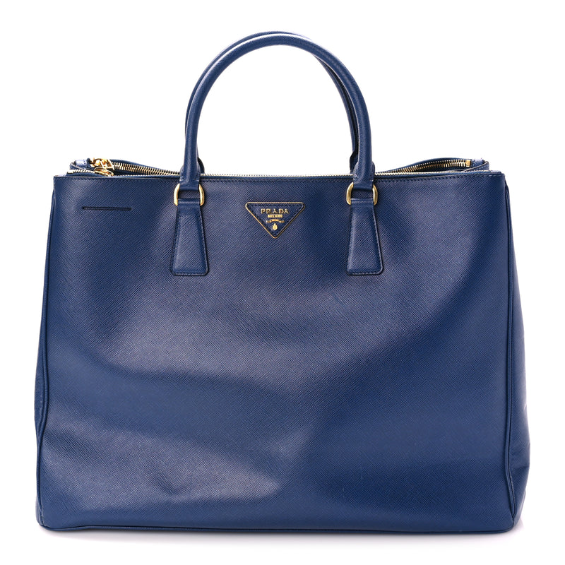  Prada Saffiano Lux Extra Large Galleria Double Zip Tote Bluette