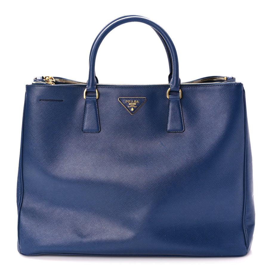 Prada Saffiano Lux Extra Large Galleria Double Zip Tote Bluette Image 1