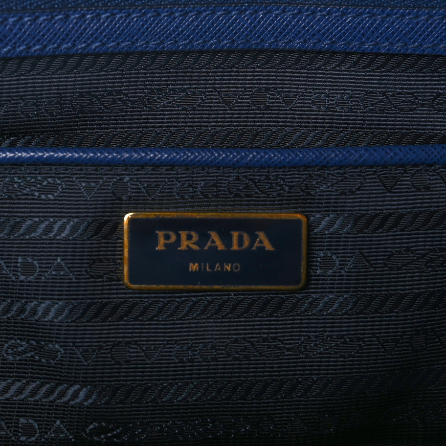 Prada Saffiano Lux Extra Large Galleria Double Zip Tote Bluette Image 5