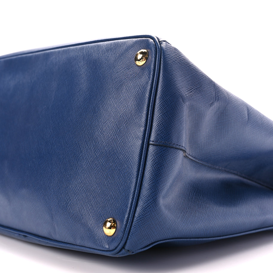 Prada Saffiano Lux Extra Large Galleria Double Zip Tote Bluette Image 8