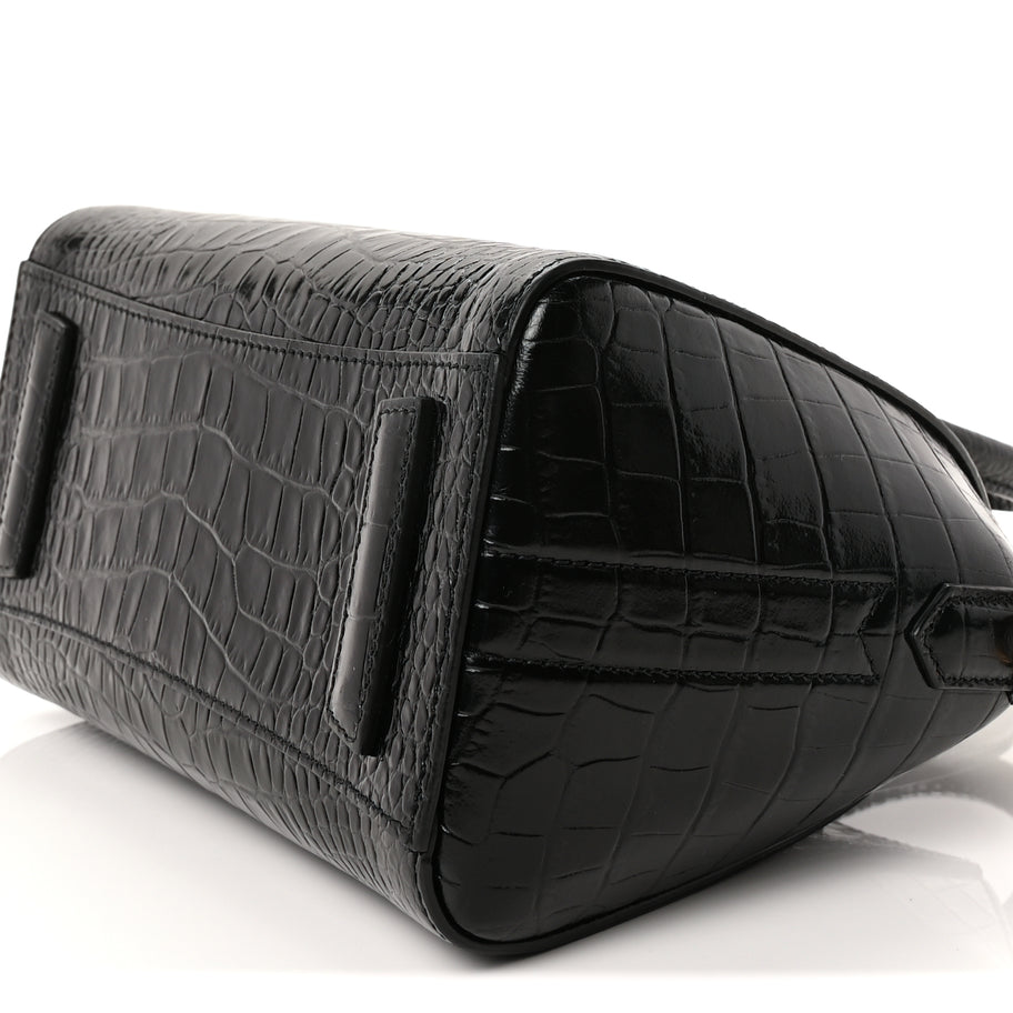 Givenchy Calfskin Crocodile Embossed Mini Antigona Black Image 7