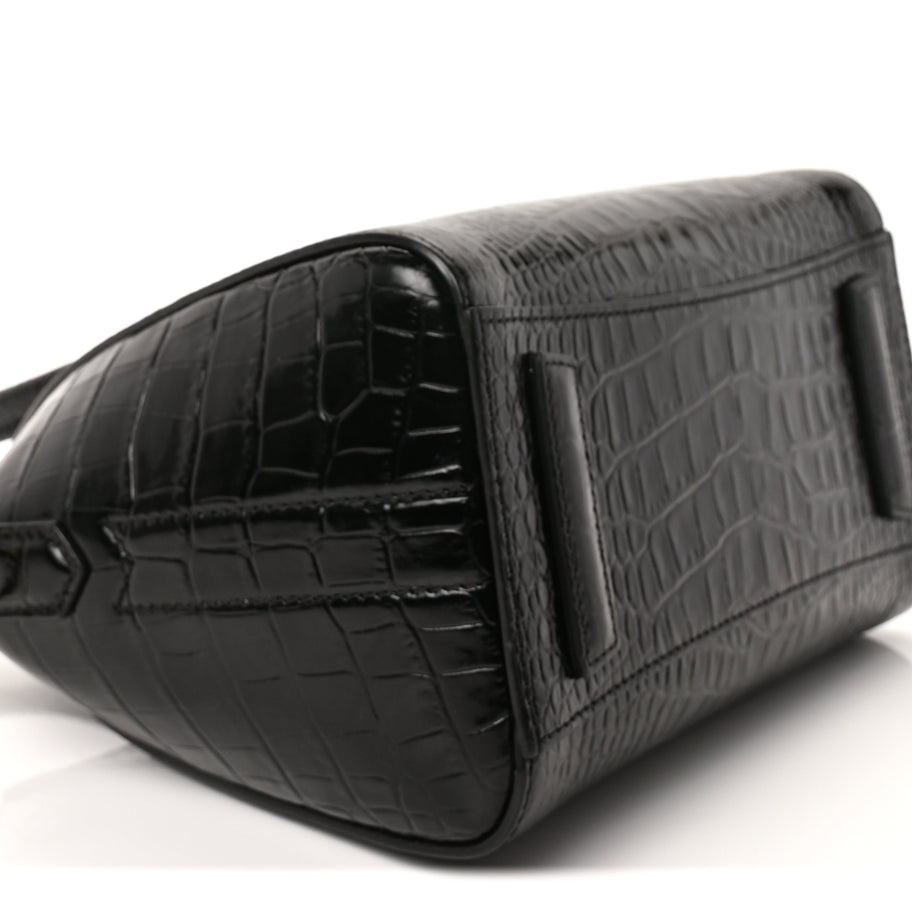 Givenchy Calfskin Crocodile Embossed Mini Antigona Black Image 8
