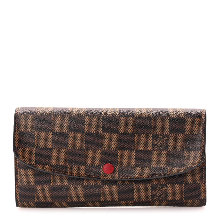 Louis Vuitton Damier Ebene Emilie Wallet Red Image 1